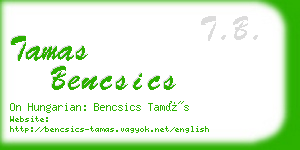 tamas bencsics business card